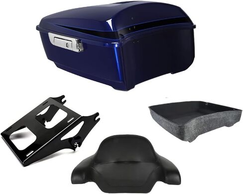 TCT-MOTORPARTS Industrial Gray Denim King Tour Luggage Trunk Backrest Mounting Bracket Fits for Harley Touring Models Road King Road Glide Street Glide Electra Glide 2014-2023 in Saudi Arabia