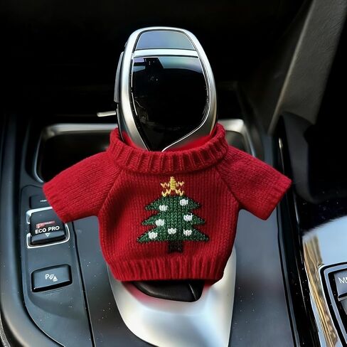 Interesting Car Gear Shift Cover/Christmas Decoration/Mini Knitted Sweater Design/Suitable for Car Gear Lever, Gear Knob and Interior Accessory Decoration (red-Green) in Saudi Arabia