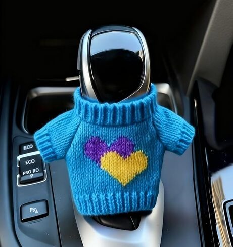 Interesting Car Gear Shift Cover/Christmas Decoration/Mini Knitted Sweater Design/Suitable for Car Gear Lever, Gear Knob and Interior Accessory Decoration (red-Green) in Saudi Arabia