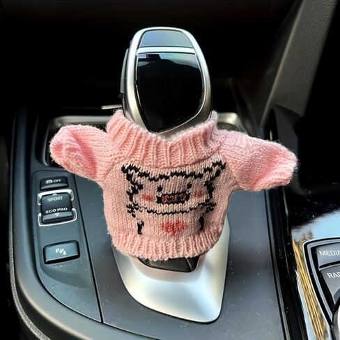 Interesting Car Gear Shift Cover/Christmas Decoration/Mini Knitted Sweater Design/Suitable for Car Gear Lever, Gear Knob and Interior Accessory Decoration (red-Green) in Saudi Arabia