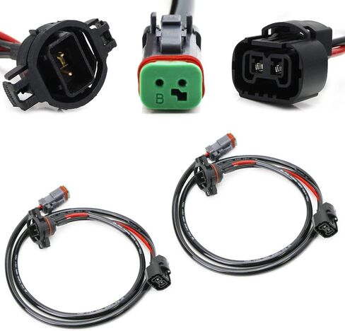 iJDMTOY 5202 2504 PSX24W Factory Fog Lights Extension w/Deutsch DT DTP Connectors, Compatible With Cubic LED Pod Lights, LED Light Bars, Off-Road LED Work Lamps, etc in Saudi Arabia