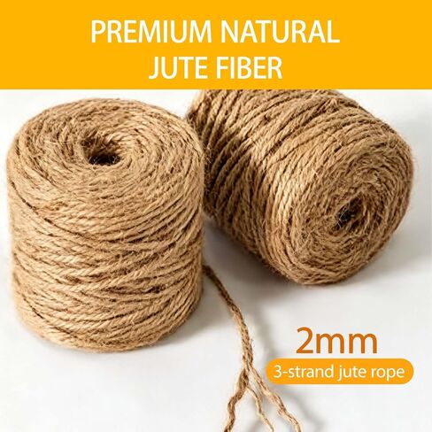 2mm 600 Feet Jute Twine – Versatile Craft & Garden Twine, Bakers Kitchen Twines, Jute Twines for Crafting, Brown Twine for Gift Wrapping, Craft String & Plant in Saudi Arabia