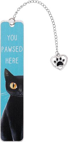 Cute Cat Bookmark, Black Metal Cat Bookmarks with Heart Pendent Reading Gifts Fit Readers Students Teachers Kitten Animal Book Markers Book Accessories for Reading in Saudi Arabia