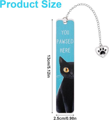 Cute Cat Bookmark, Black Metal Cat Bookmarks with Heart Pendent Reading Gifts Fit Readers Students Teachers Kitten Animal Book Markers Book Accessories for Reading in Saudi Arabia