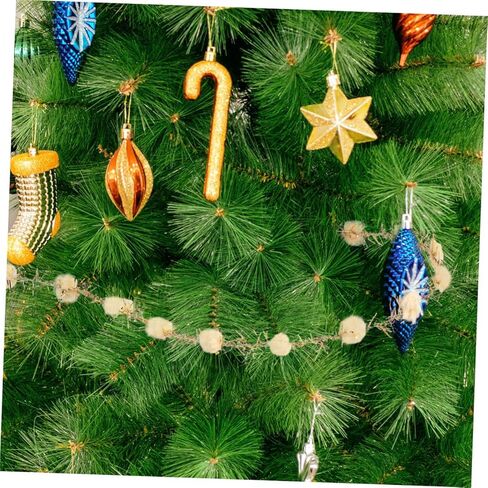 Pom Poms Ribbon 3m Decorative Glitter Ribbon for Christmas Tree DIY Crafts Gold Metallic Wire Ball Embellishments Holiday Art Supplies in Saudi Arabia