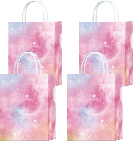 24pcs Strawberry Party Bags with Handles Red Pink Paper Goody Bags for Party Birthday Party Supplies Treat Candy Bags Favors Decor Girls Baby Shower Birthday Decoration (Strawberry) in Saudi Arabia