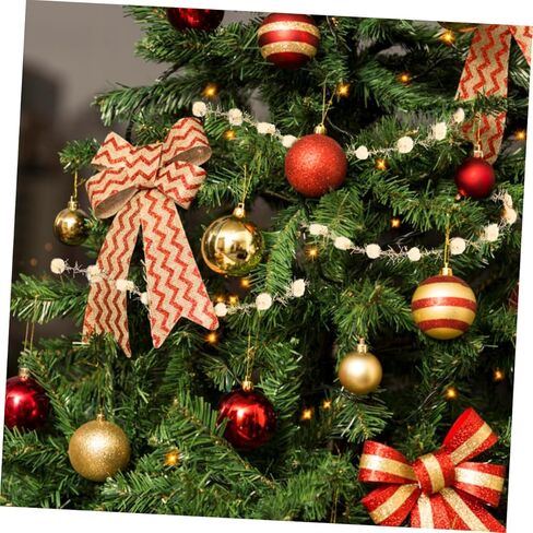 Pom Poms Ribbon 3m Decorative Glitter Ribbon for Christmas Tree DIY Crafts Gold Metallic Wire Ball Embellishments Holiday Art Supplies in Saudi Arabia