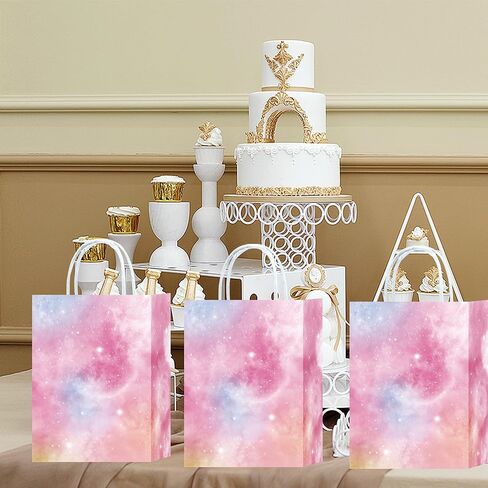 24pcs Strawberry Party Bags with Handles Red Pink Paper Goody Bags for Party Birthday Party Supplies Treat Candy Bags Favors Decor Girls Baby Shower Birthday Decoration (Strawberry) in Saudi Arabia