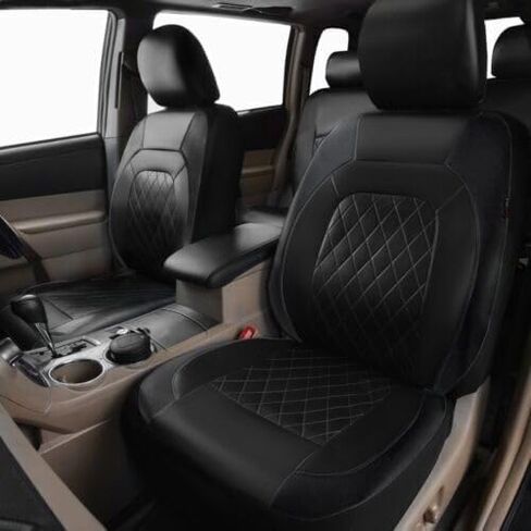 9 Pcs Car Seat Covers Full Set for Dodge Journey 2008-2013 2014 2015 2016 2017 2018 2019 2020, Leather Nonslip Waterproof Breathable Seat Cushion Protector Accessories,Black in Saudi Arabia