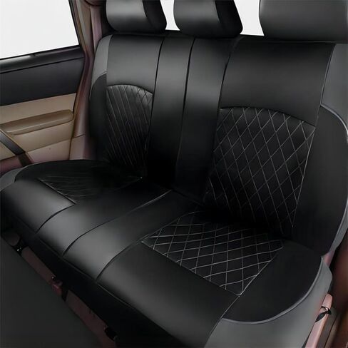 9 Pcs Car Seat Covers Full Set for Dodge Journey 2008-2013 2014 2015 2016 2017 2018 2019 2020, Leather Nonslip Waterproof Breathable Seat Cushion Protector Accessories,Black in Saudi Arabia