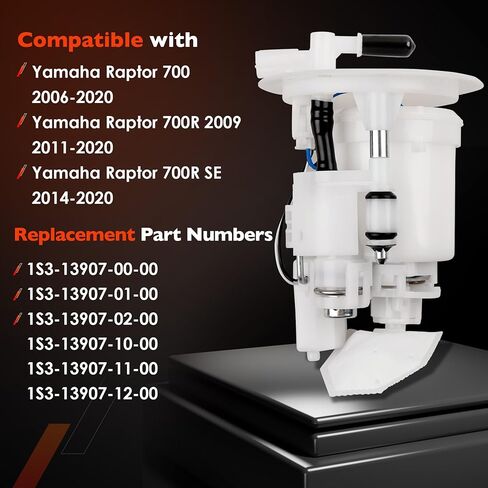 1S3-13907-10-00 Fuel Pump Assembly Replacement for Yamaha Raptor 700 YFM700 2006-2020 / Raptor 700R YFM700R 2009-2020 Replaces# 1S3-13907-00-00 1S3-13907-01-00 1S3-13907-02-00 1S3-13907-11-00 in Saudi Arabia