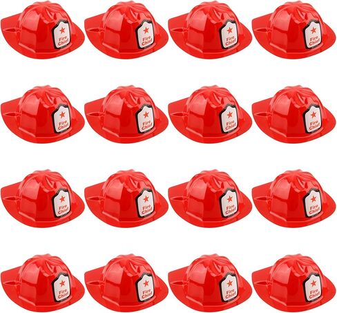 16/30 Pcs Firefighter Hats Plastic Red Fire Helmet for Kids Firefighter Theme Party Costume Accessory Dress Up Gift in Saudi Arabia