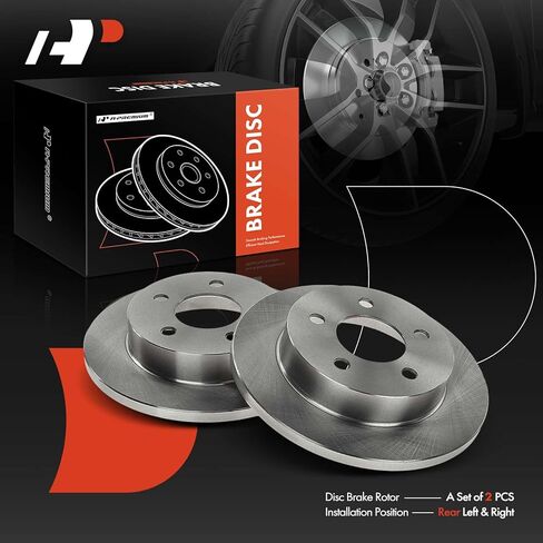 A-Premium 10.51 inch (267mm) Rear Solid Disc Brake Rotors Compatible with Select Ford Models - Mustang 1994-2004 3.8L 3.9L 4.6L 5.0L, Fit Base or GT Model Only, 2-PC Set in Saudi Arabia