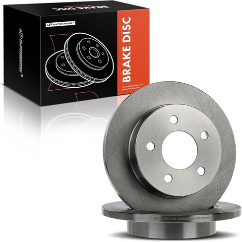 A-Premium 10.51 inch (267mm) Rear Solid Disc Brake Rotors Compatible with Select Ford Models - Mustang 1994-2004 3.8L 3.9L 4.6L 5.0L, Fit Base or GT Model Only, 2-PC Set in Saudi Arabia