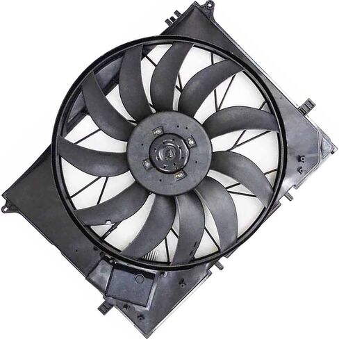 مجموعة مروحة المبرد والمكثف المزدوج تناسب مرسيدس بنز CL55 CL600 CL65 S55 AMG S600 2001 2002 2003 2004 2005 2006 استبدال 2205000293 1 قطعة in Saudi Arabia