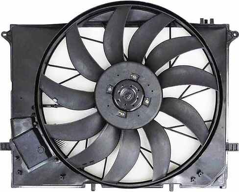 مجموعة مروحة المبرد والمكثف المزدوج تناسب مرسيدس بنز CL55 CL600 CL65 S55 AMG S600 2001 2002 2003 2004 2005 2006 استبدال 2205000293 1 قطعة in Saudi Arabia