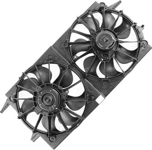 Dual Radiator and Condenser Fan Assembly fits Chevrolet Malibu,Classic 1997 1998 1999 2000-2005 fits Oldsmobile Alero,Cutlass 1997-2004 fits Pontiac Grand Am 1999-2005 1Pcs in Saudi Arabia