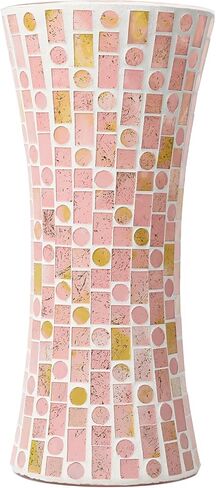 Mosaic Glass Flower Vase, Purple Handmade Home Decorative, 5 x 11.8 Inch Large Glass Vases for Living Room, Bedroom, Office, Kitchen and Wedding in Saudi Arabia