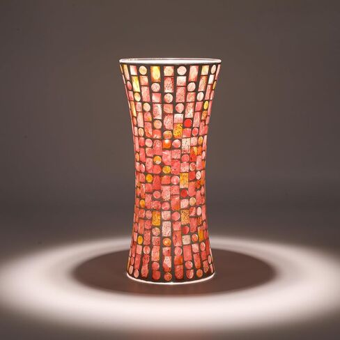 Mosaic Glass Flower Vase, Purple Handmade Home Decorative, 5 x 11.8 Inch Large Glass Vases for Living Room, Bedroom, Office, Kitchen and Wedding in Saudi Arabia