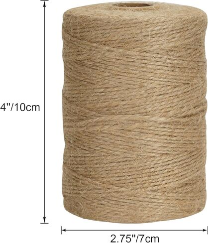 656Ft Natural Jute Twine, 1.5mm Thin Craft String for Gift Wrapping, DIY Crafts, Gardening, Party and Wedding Use in Saudi Arabia