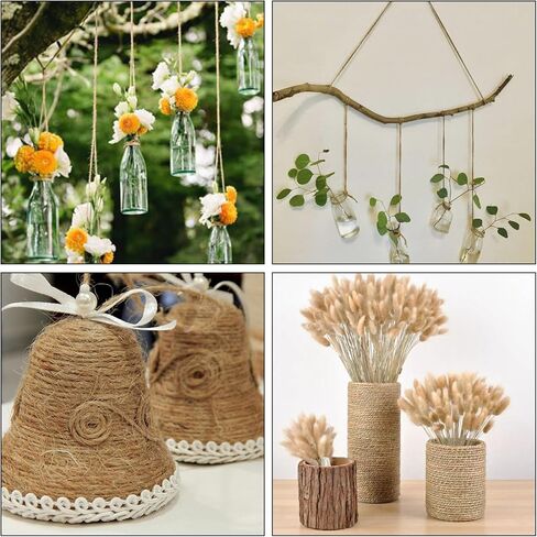 656Ft Natural Jute Twine, 1.5mm Thin Craft String for Gift Wrapping, DIY Crafts, Gardening, Party and Wedding Use in Saudi Arabia