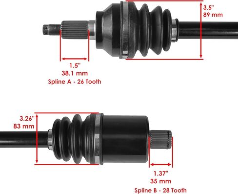 Caltric 2x Rear CV Axle Stock Length Compatible with Polaris RZR XP 1000 2019 2020 2021 in Saudi Arabia