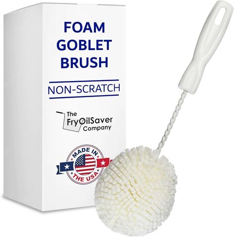 Wineglass Brush Cleaning Set of 2, Non Scratch Glassware Cleaning Brush and Sponge Combo Pack, 1 x Crystal Stemware Washing Brush B61C and 1 x Goblet Washing Brush B232C, Ideal Champagne Flute Brush in Kuwait