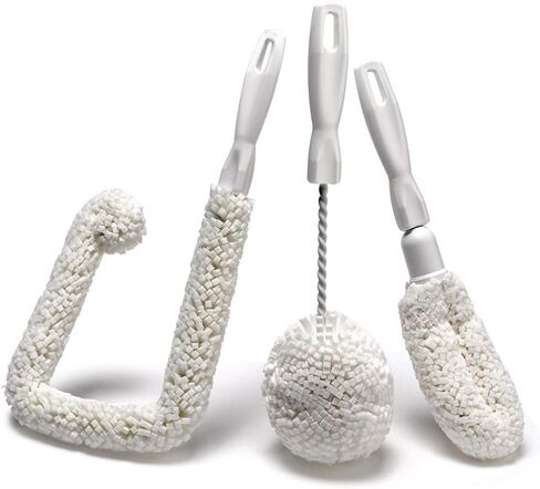 Wineglass Brush Cleaning Set of 2, Non Scratch Glassware Cleaning Brush and Sponge Combo Pack, 1 x Crystal Stemware Washing Brush B61C and 1 x Goblet Washing Brush B232C, Ideal Champagne Flute Brush in Kuwait