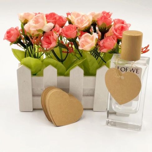 100 Pcs Kraft Paper Gift Tags with String, Blank Price Tags Gift Bag Hang Tags for Labeling Crafts Wedding Christmas Halloween, Mother's Day（Brown） in Saudi Arabia