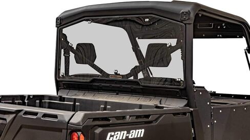 SuperATV 1/4" Polycarbonate Scratch Resistant Light Tint Full Rear Windshield for Can-Am Defender HD / Pro HD / Limited HD / MAX HD (See Fitment) | USA Made in Saudi Arabia