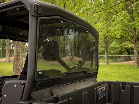 SuperATV 1/4" Polycarbonate Scratch Resistant Light Tint Full Rear Windshield for Can-Am Defender HD / Pro HD / Limited HD / MAX HD (See Fitment) | USA Made in Saudi Arabia
