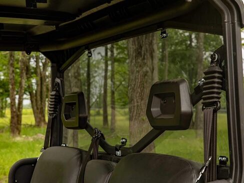 SuperATV 1/4" Polycarbonate Scratch Resistant Light Tint Full Rear Windshield for Can-Am Defender HD / Pro HD / Limited HD / MAX HD (See Fitment) | USA Made in Saudi Arabia