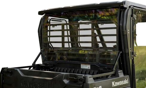 SuperATV Rear Windshield Compatible With Kawasaki Mule FXT: 2015+/ Mule DXT: 2016+ | Scratch Resistant - 1/4" Light Tint Polycarbonate | 250 Times Stronger Than Glass | Made in USA in Saudi Arabia