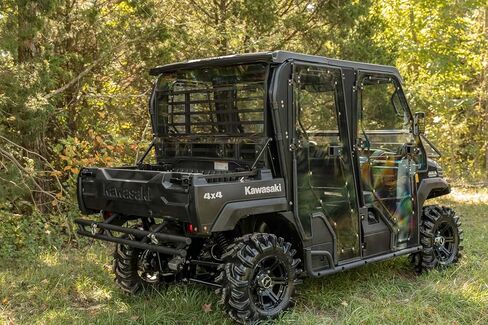 SuperATV Rear Windshield Compatible With Kawasaki Mule FXT: 2015+/ Mule DXT: 2016+ | Scratch Resistant - 1/4" Light Tint Polycarbonate | 250 Times Stronger Than Glass | Made in USA in Saudi Arabia