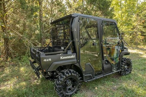 SuperATV Rear Windshield Compatible With Kawasaki Mule FXT: 2015+/ Mule DXT: 2016+ | Scratch Resistant - 1/4" Light Tint Polycarbonate | 250 Times Stronger Than Glass | Made in USA in Saudi Arabia
