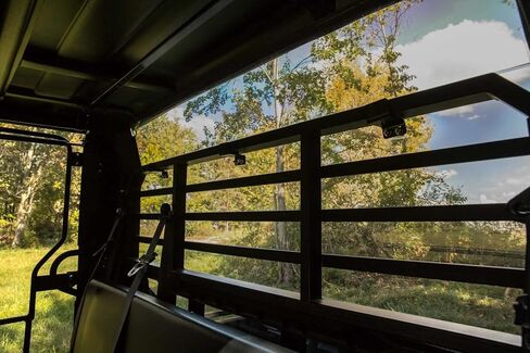 SuperATV Rear Windshield Compatible With Kawasaki Mule FXT: 2015+/ Mule DXT: 2016+ | Scratch Resistant - 1/4" Light Tint Polycarbonate | 250 Times Stronger Than Glass | Made in USA in Saudi Arabia