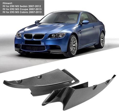 TER,E92 M3,E92 M3 Carbon Splitter,E92 M3 Carbon Splitter Pair Front Bumper Spoiler Lip Deflector Splitter Fit for E90 E92 E93 M3 2007‑2012Glossy Black (Carbon Fiber) in Saudi Arabia