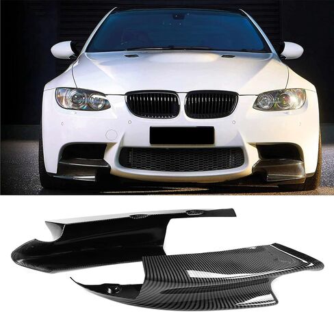 TER,E92 M3,E92 M3 Carbon Splitter,E92 M3 Carbon Splitter Pair Front Bumper Spoiler Lip Deflector Splitter Fit for E90 E92 E93 M3 2007‑2012Glossy Black (Carbon Fiber) in Saudi Arabia