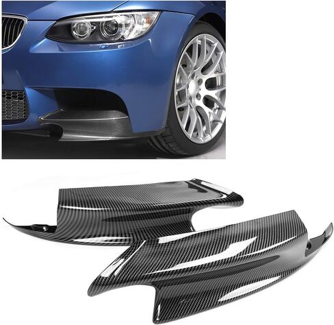 TER,E92 M3,E92 M3 Carbon Splitter,E92 M3 Carbon Splitter Pair Front Bumper Spoiler Lip Deflector Splitter Fit for E90 E92 E93 M3 2007‑2012Glossy Black (Carbon Fiber) in Saudi Arabia