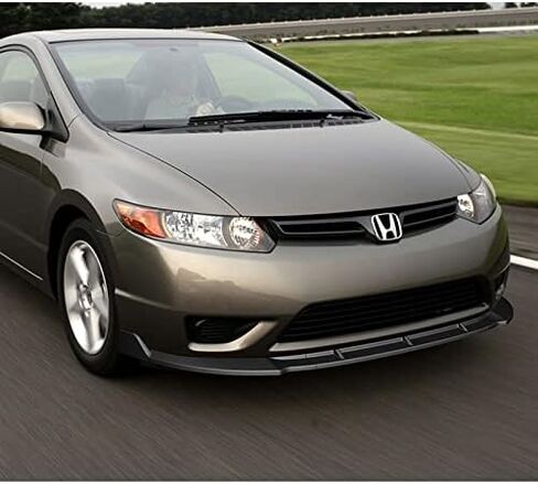 5pcs Combo Black Front Bumper Body Kit Lip + Side Skirt Extensions Diffuser Compatible with 2006-2008 Honda Civic 2DR Coupe 2007 in Saudi Arabia