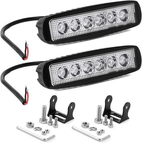 AUXTINGS 2 قطعة 6 بوصة 15 سم 42 وات صغيرة رقيقة جدًا LED ضوء العمل بقعة شعاع LED القرون أضواء القيادة 12 فولت 24 فولت مصابيح الضباب على الطرق الوعرة لشاحنة جرار قارب 4x4 سيارة SUV ATV حفارة in Kuwait