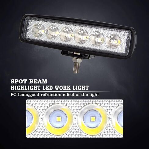 AUXTINGS 2 قطعة 6 بوصة 15 سم 42 وات صغيرة رقيقة جدًا LED ضوء العمل بقعة شعاع LED القرون أضواء القيادة 12 فولت 24 فولت مصابيح الضباب على الطرق الوعرة لشاحنة جرار قارب 4x4 سيارة SUV ATV حفارة in Kuwait