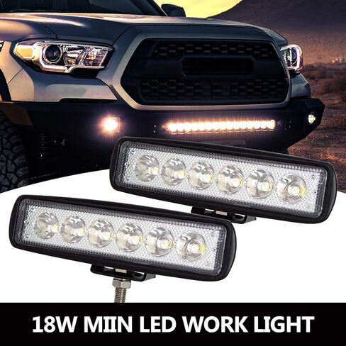AUXTINGS 2 قطعة 6 بوصة 15 سم 42 وات صغيرة رقيقة جدًا LED ضوء العمل بقعة شعاع LED القرون أضواء القيادة 12 فولت 24 فولت مصابيح الضباب على الطرق الوعرة لشاحنة جرار قارب 4x4 سيارة SUV ATV حفارة in Kuwait