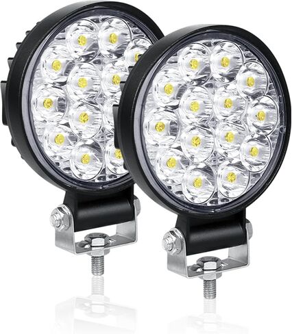 AUXTINGS 2 قطعة 6 بوصة 15 سم 42 وات صغيرة رقيقة جدًا LED ضوء العمل بقعة شعاع LED القرون أضواء القيادة 12 فولت 24 فولت مصابيح الضباب على الطرق الوعرة لشاحنة جرار قارب 4x4 سيارة SUV ATV حفارة in Kuwait