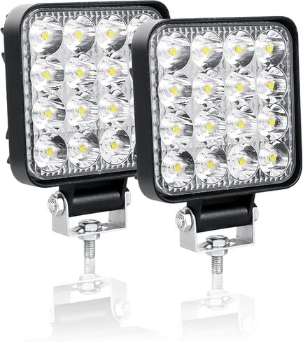 AUXTINGS 2 قطعة 6 بوصة 15 سم 42 وات صغيرة رقيقة جدًا LED ضوء العمل بقعة شعاع LED القرون أضواء القيادة 12 فولت 24 فولت مصابيح الضباب على الطرق الوعرة لشاحنة جرار قارب 4x4 سيارة SUV ATV حفارة in Kuwait