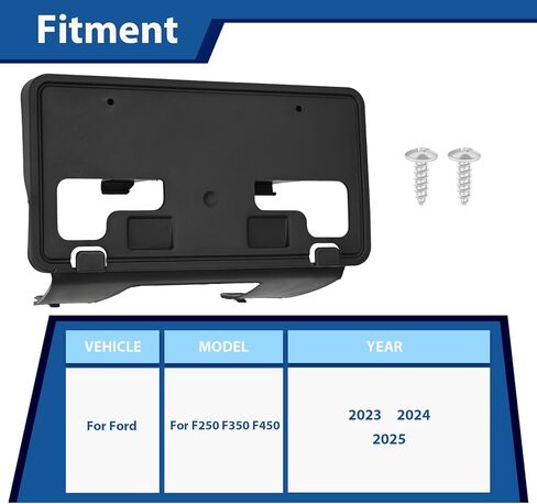 Front License Plate Bracket Frame Holder with Bolts Compatible with Ford F-250 F-350 F-450 Super Duty 2023 2024 2025 PC3Z-17A385-AA FO1068203 in Saudi Arabia