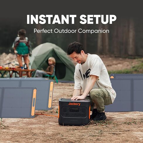 Jackery SolarSaga 200W Portable Solar Panel,IP68 Foldable Bifacial Solar Panels,Compatible with Jackery Explorer Power Station and Solar Generator,for Rooftops Outdoor Camping Off-Grid (Renewed) in Kuwait