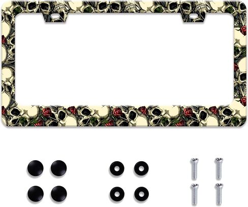 Personalized License Plate Frame Peace and Love Stainless Steel Accessory Hippie License Plate Holder Funny Car Decorative 2 Holes Screws Fits Us Standard License Plates 12.2 X 6.3 in for Men Women in Saudi Arabia