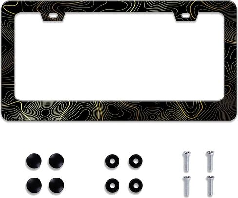 Personalized License Plate Frame Peace and Love Stainless Steel Accessory Hippie License Plate Holder Funny Car Decorative 2 Holes Screws Fits Us Standard License Plates 12.2 X 6.3 in for Men Women in Saudi Arabia