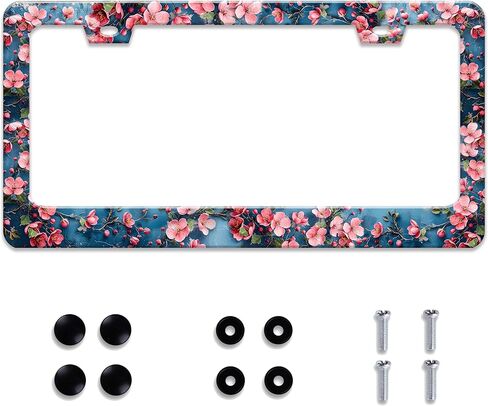 Personalized License Plate Frame Peace and Love Stainless Steel Accessory Hippie License Plate Holder Funny Car Decorative 2 Holes Screws Fits Us Standard License Plates 12.2 X 6.3 in for Men Women in Saudi Arabia